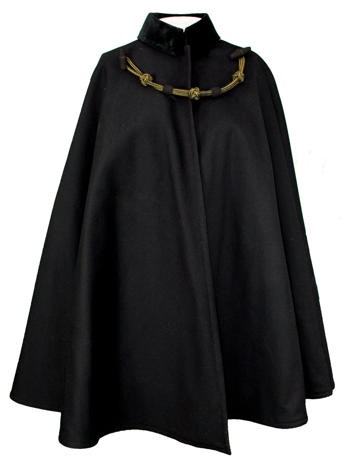 1880s One Size Black Cape Military Unisex Mens Womens Winter