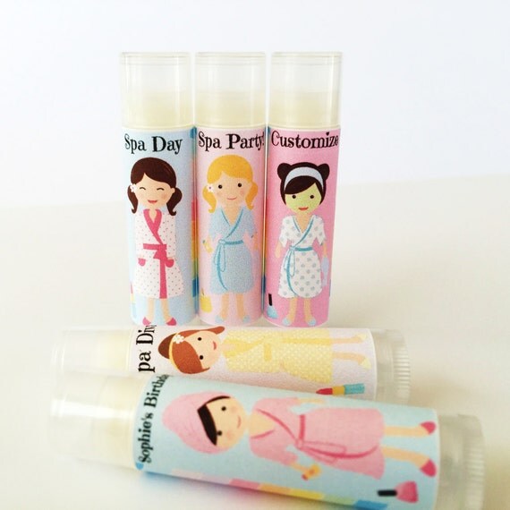 Spa Day Birthday Lip Balm Party Favors 5pc Spa Party