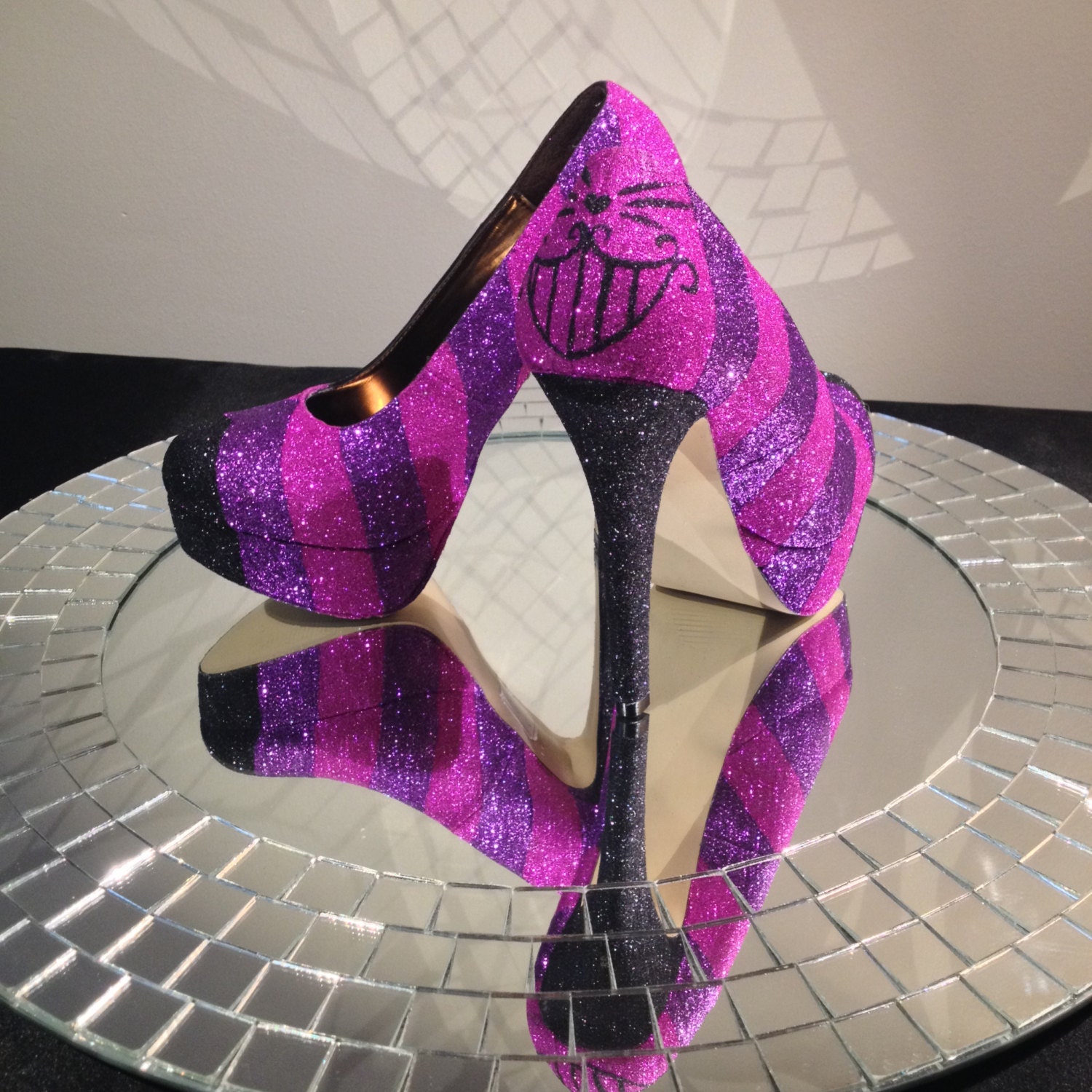 disney high heel shoes cheshire cat inspired high heel glitter shoes disney high heel shoes cheshire cat inspired high heel glitter shoes