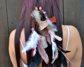 Ranbow Feather Headband Feather Harpece Festval | Etsy