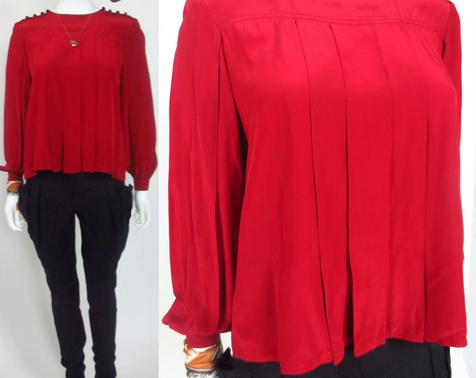 80s Boardwalk Empire inspired 20s silk pleated blouse