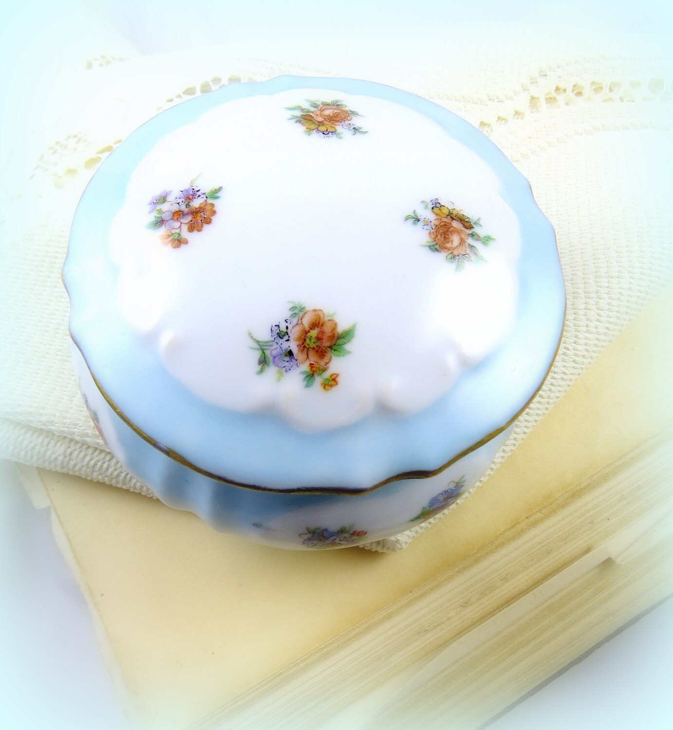 Vintage Vanity Dish Lady's Trinket Dish by