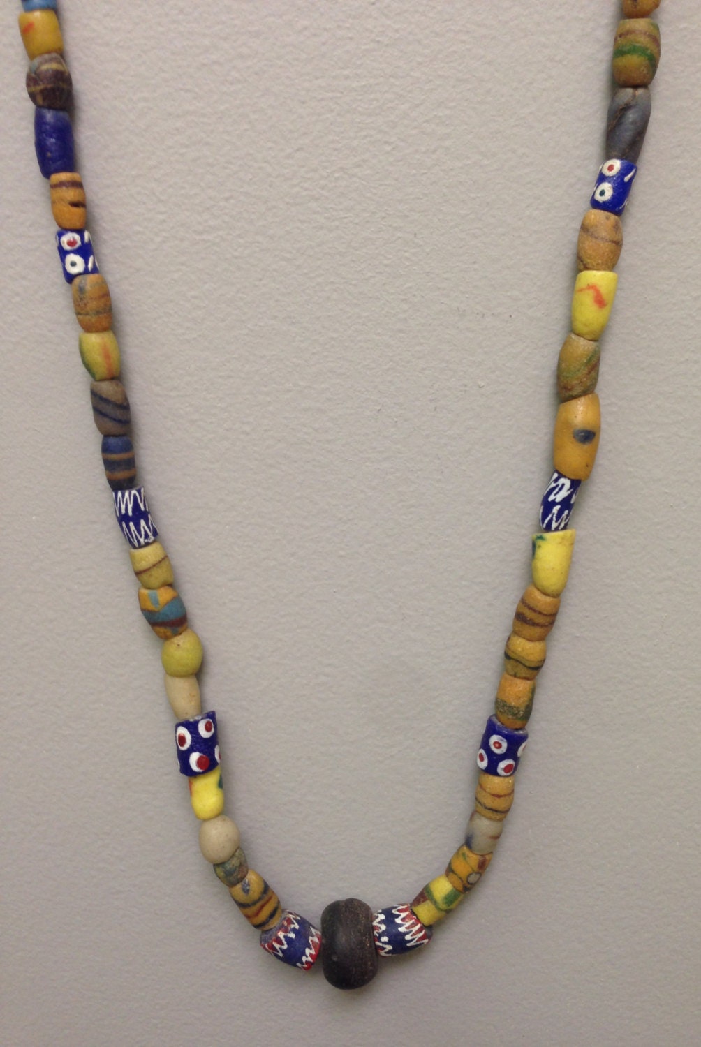 Necklace African Sand Cast Glass Handmade Handcrafted African Glass