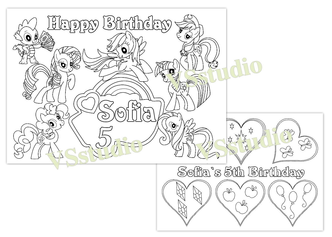 My Little Pony Birthday Party coloring pages activity PDF