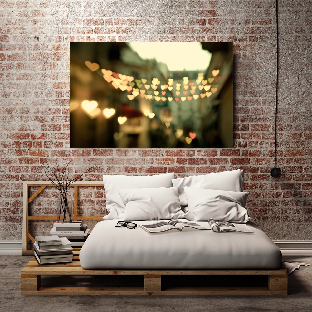 Hearts Canvas Print Valentines Day Home Decor Romantic Art