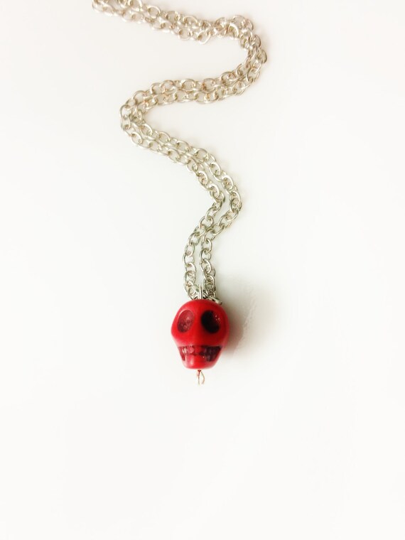 Skull Necklace Red Teen Girl Tween Women Jewelry Sale