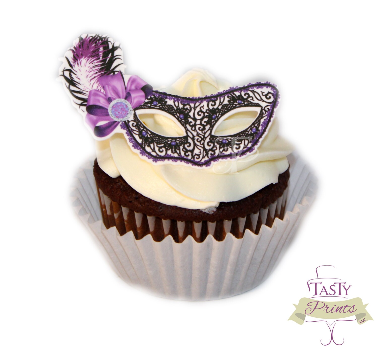 12 Edible Decorations Masquerade Food Decorations by TastyPrints