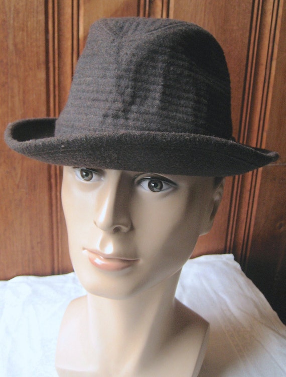 Men&#39;s Vintage London <b>Fog Hat</b> - Dark Brown Fedora with Stitching Detail <b>...</b> - il_570xN.674923007_kmuv