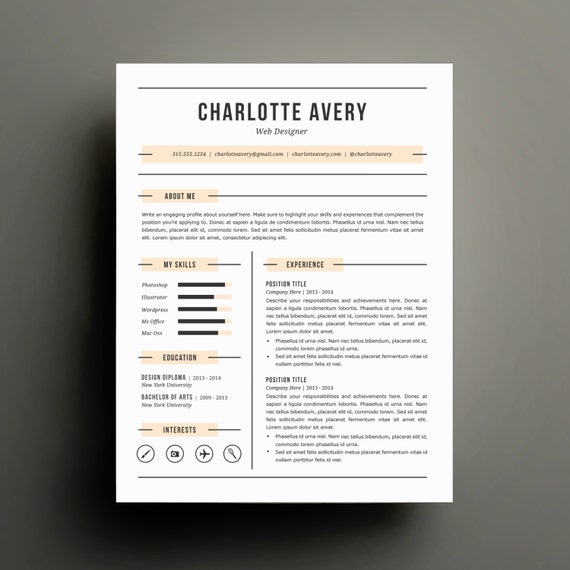 Resume Template and Cover Letter Template for by 