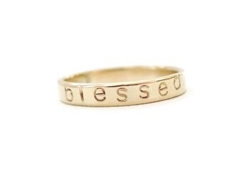Personalized Thin Gold Stacking Ring, Customized 14K Gold Ring, Coordinate Ring, Engraved Ring, Roman Numeral Ring, Customized Jewelry