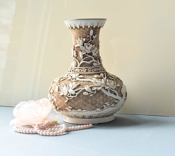 Vintage Ivory Dynasty Vase Vintage Ivory Vase with Brass