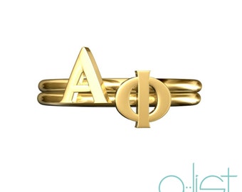 Alpha Phi Sorority Stack Rings / Aphi Rings / Alpha Phi Sorority Rings / Greek Letter Rings / Big Little Gift / APhi Gift / Sorority Jewelry
