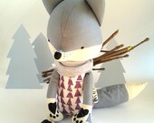 RUNE the fox. made-to-order. stuffed toy. gift for children. eco toy. stuffed fox. toy fox. kids room decorative fox.