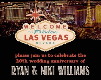  Las  Vegas  Wedding  Renewal Anniversary  Printable Invitation