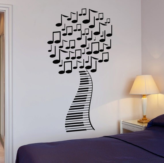 Items similar to Vinyl Decal Abstract Music Tree Sheet ...