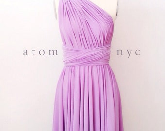 Lavender SHORT Infinity Dress Convertible Formal Multiway Wrap Dress Bridesmaid Dress Cocktail Dress Evening Dress Wedding Knee Length