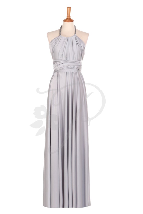 Bridesmaid Dress Infinity Dress Light Grey / Silver Floor