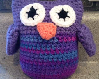 purple stuffed owl