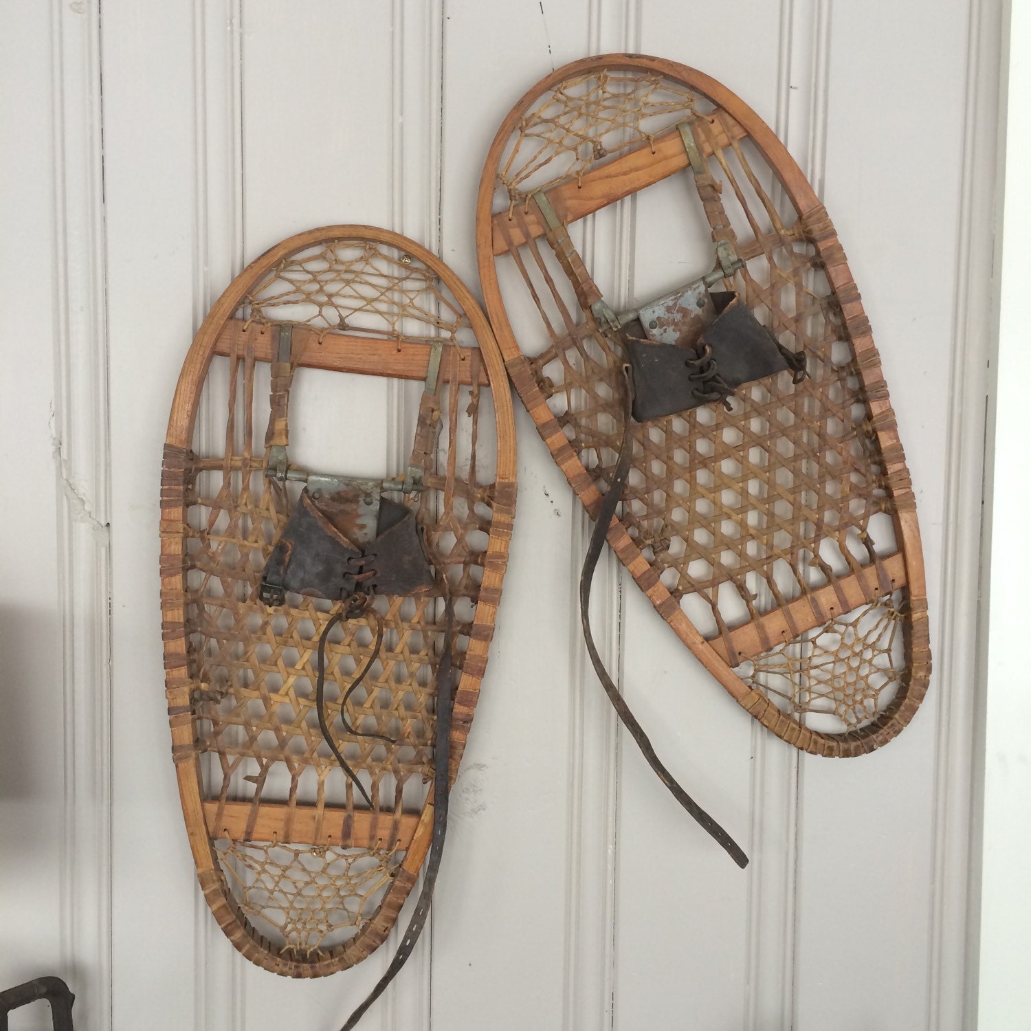 Antique Snowshoes Vintage Snowshoes Wooden Snowshoes