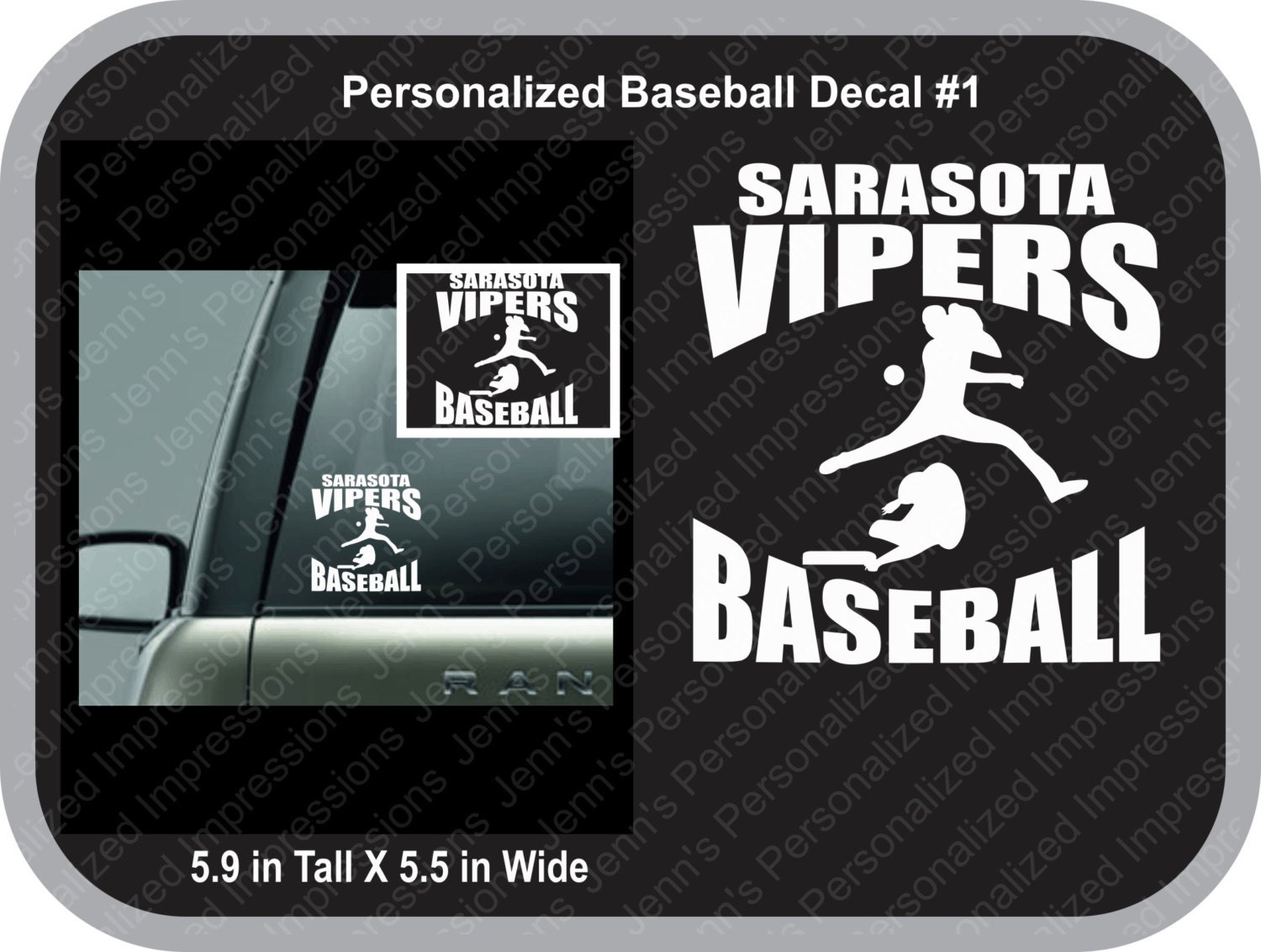Baseball Player car decal personalized for by PersonalizingLife