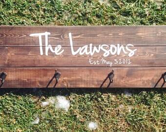 Rustic/Modern Personalized , Coat Rack, Vintage , Personalize , Customized , 4 hooks , Great Price , "10.5X36"