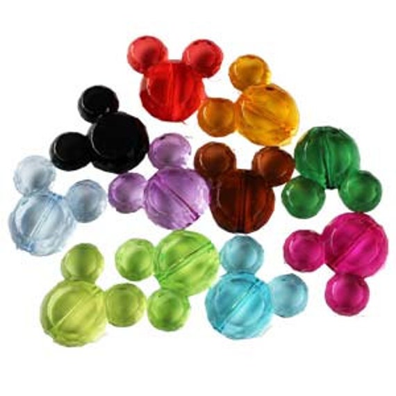 12 Pieces Beads 37mm Resin Mickey Mouse Head Jewelry