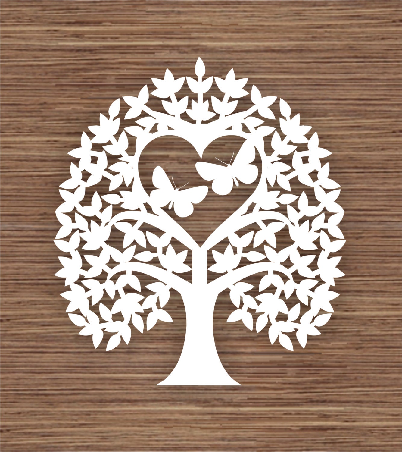 Download Butterfly Leaf and Heart Tree PDF SVG Commercial Use