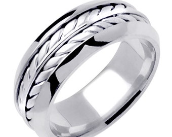 hand braid mens wedding ring