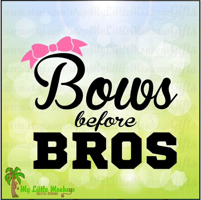 Download Bows before Bros Design Instant Download SVG DFX file and