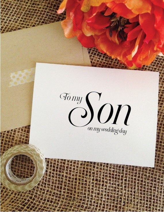 To my Son on my wedding day Card Wedding Card for Son of the