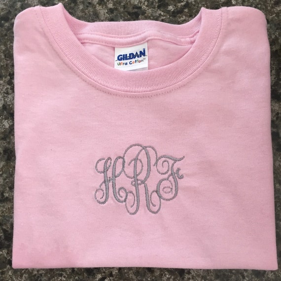 Girl's Personalized Monogrammed Embroidered Tshirt baby