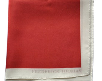 Frederick Thomas red pocket square with white edging FT1659
