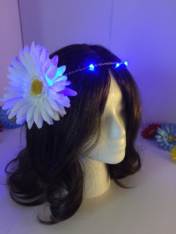 flower with crown  Large flower LED LED crown etsy Blue white led Daisy