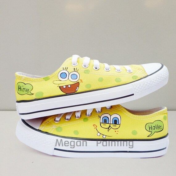 SpongeBob SquarePants Converse Shoes-Hand Paint by MeganPaintShop