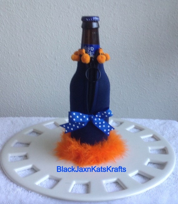 Embellished Beer Bottle Koozie/Chicago by BlackJaxnKatsKrafts