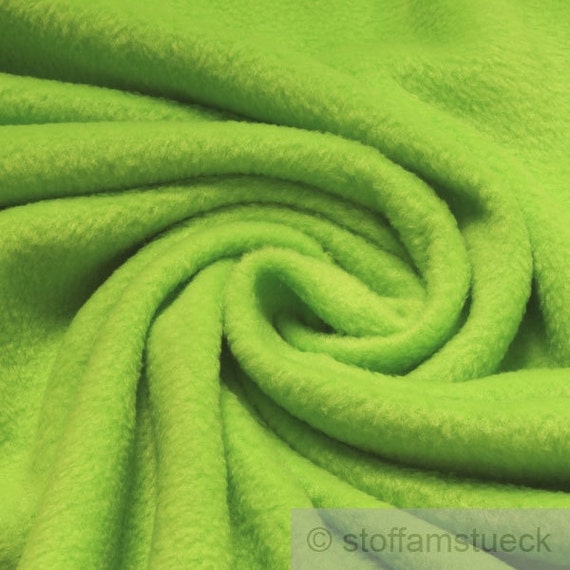 Fabric polyester fleece lime green antipilling by stoffamstueck
