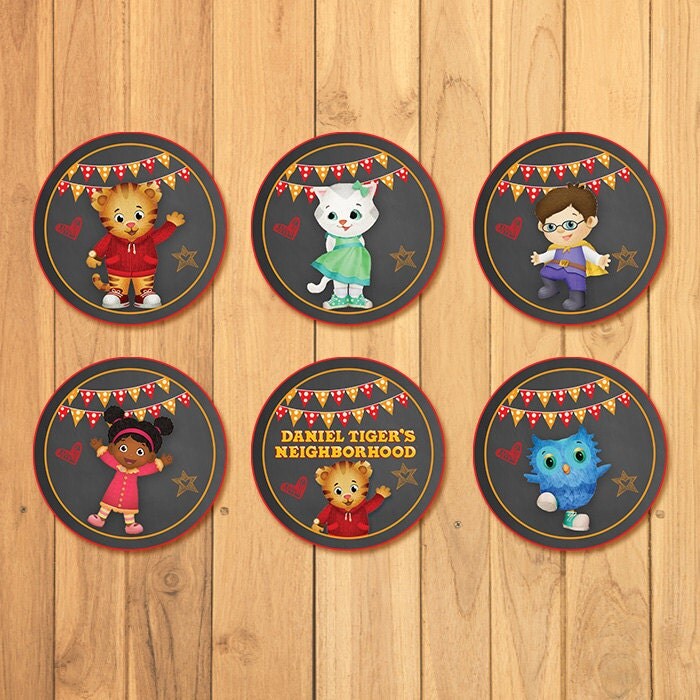 Daniel Tiger Cupcake Toppers Chalkboard Daniel Tiger
