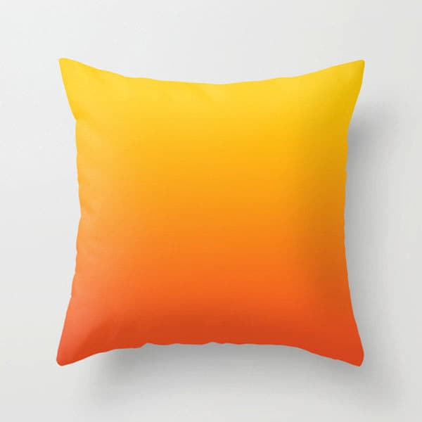 Yellow orange pillow color pillow minimalist pillow