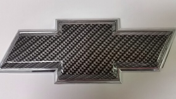chevy bow tie emblem carbon fiber by jessieraecreations on etsy