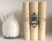 Bee Decorative Book Set with Custom Book Covers - Decorative Books - Interior Design Books - Custom book jackets - Custom Books - Bookcase