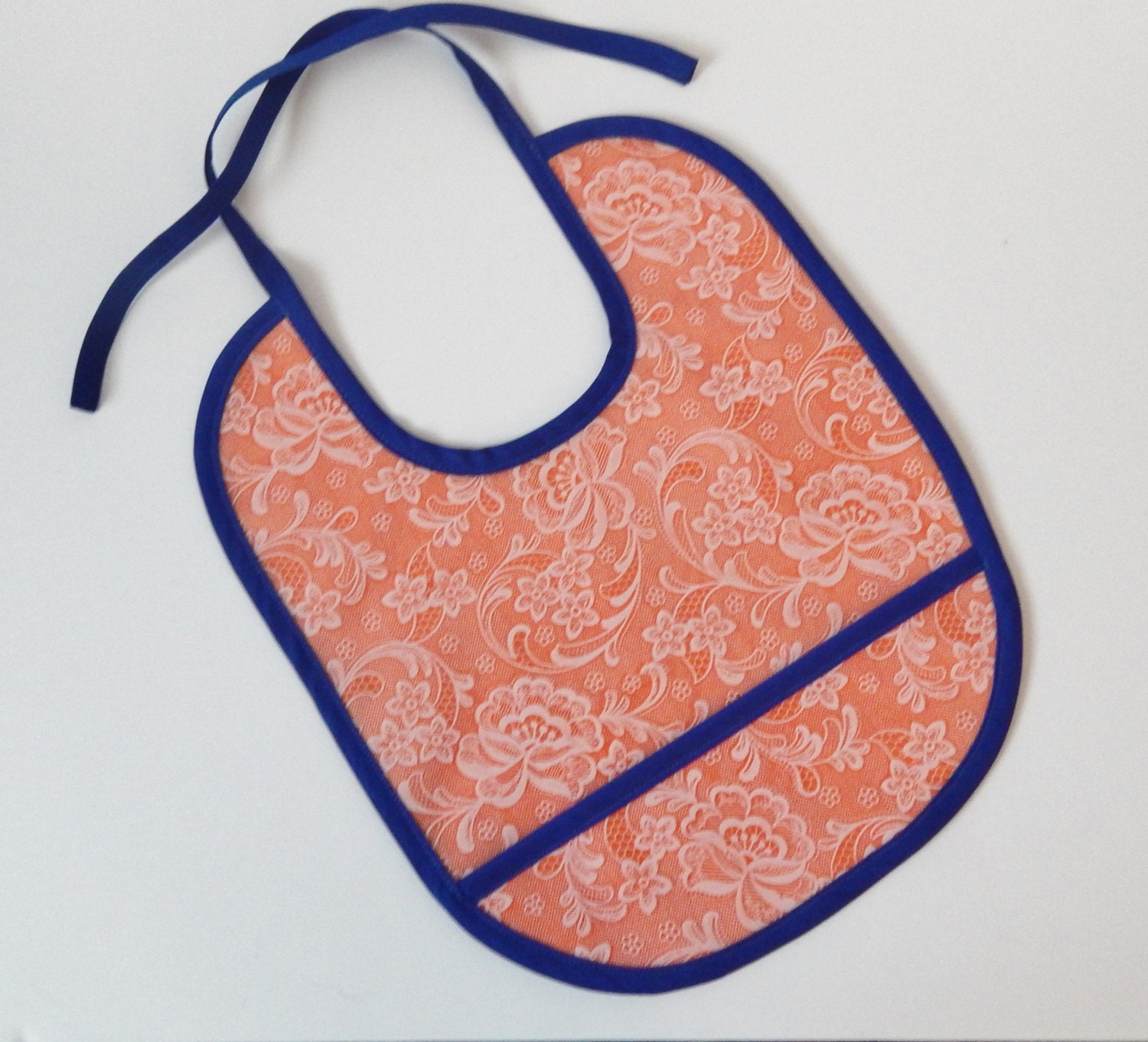 Large Plastic Baby Bib/Toddler Bib with Catch all by ForDahBaby