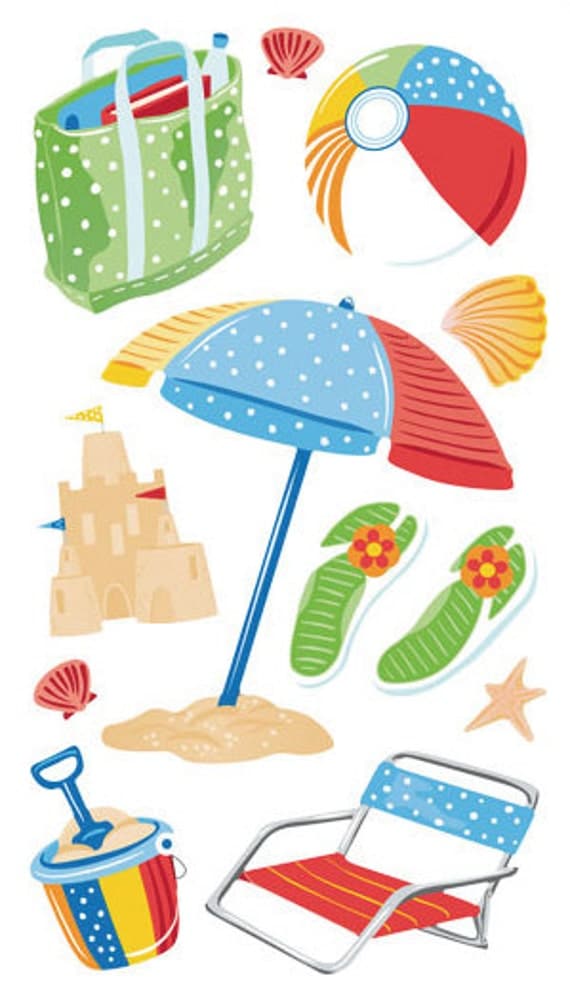 Sticko Scrapbooking Stickers Beach by MyStickerCollections