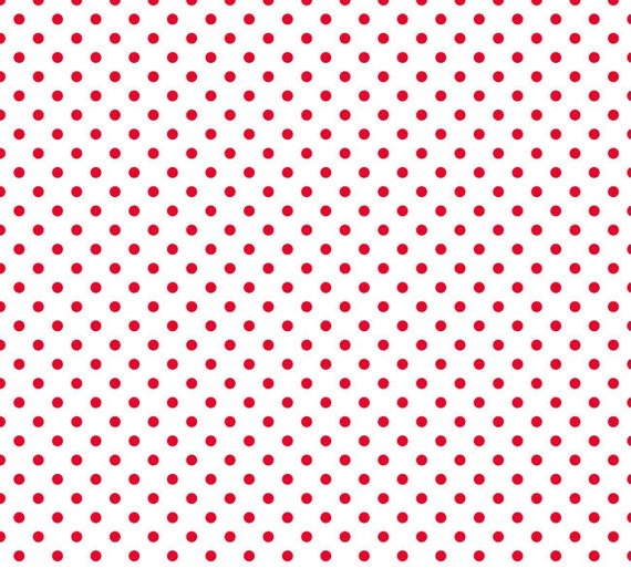 Knit Small Red Dots on White Fabric 1/2 yard