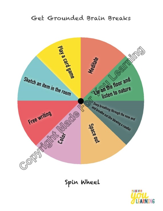 Get Grounded Spin Wheel Sheet Healthy by madeforyoulearning