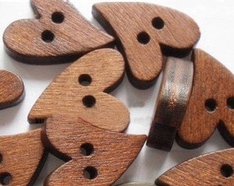 12pcs--Wood Button, 16x20mm (B27-5)