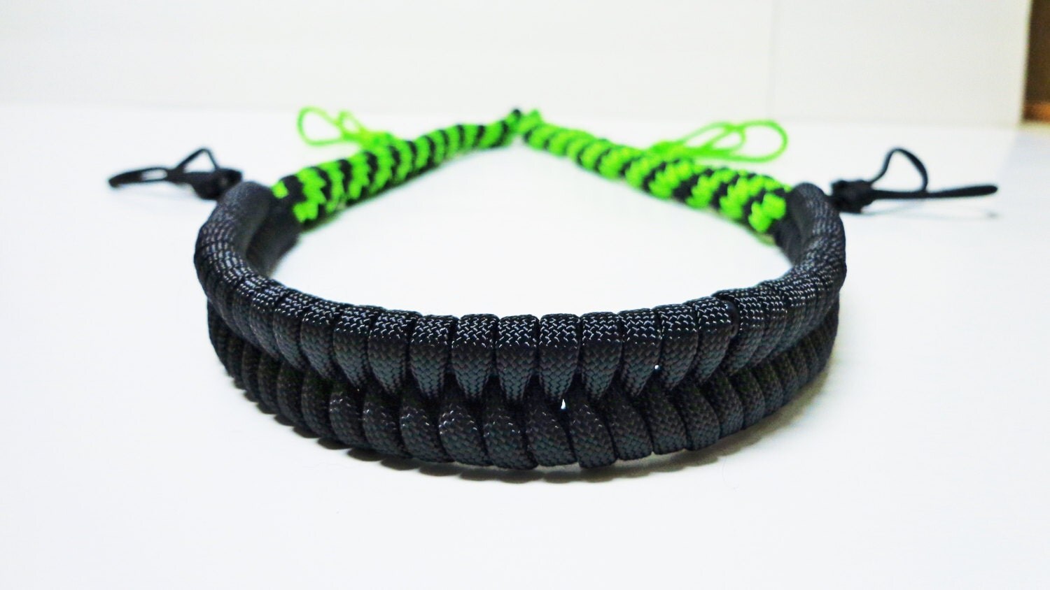 Custom Paracord Goose/Duck Call Lanyard Black and Neon Green