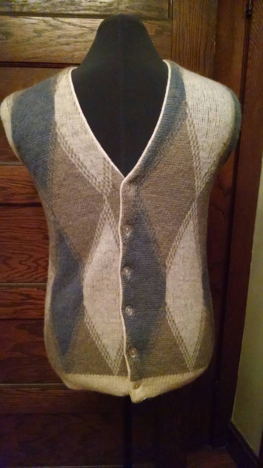 Vintage Men's Wool Sweater Vest /1950s / Size by MousieMaeBoutique