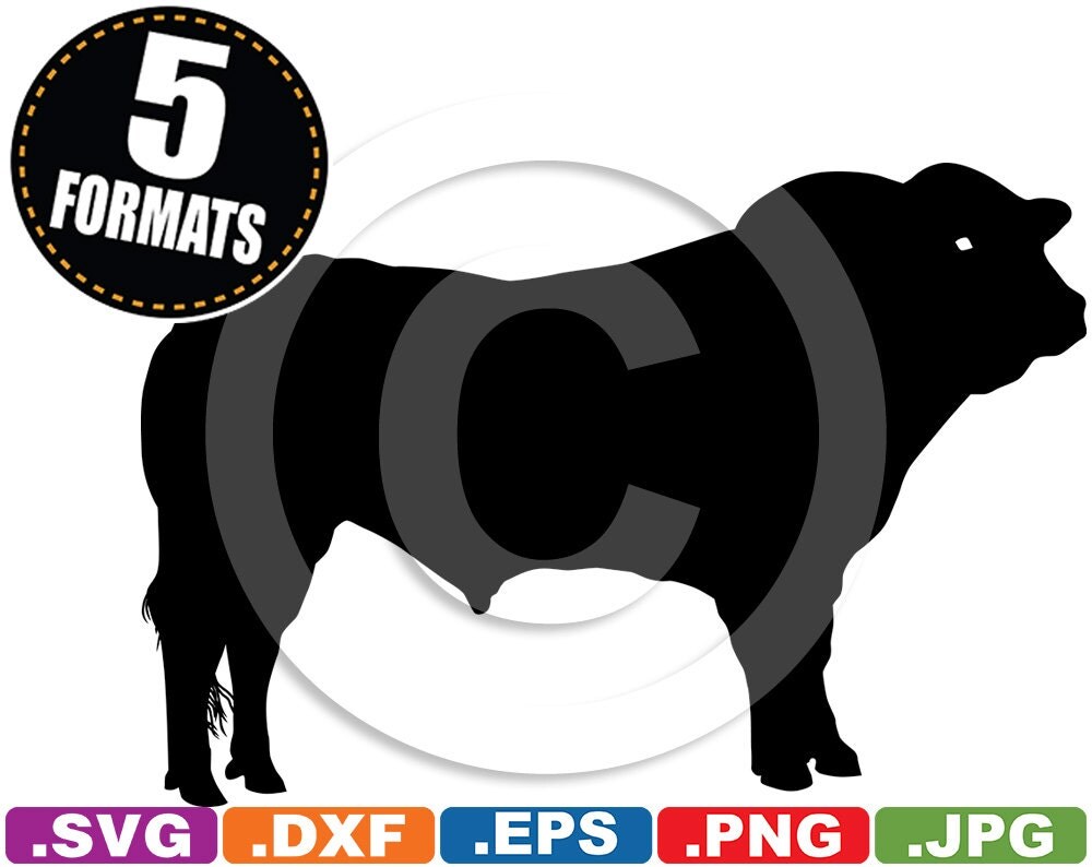 Bull Silhouette Clip Art Image svg & dxf cutting files for