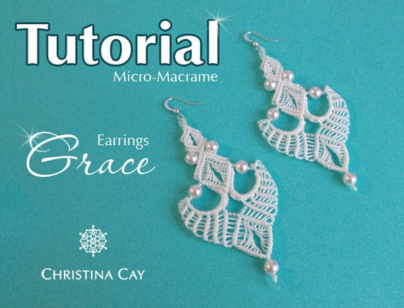 TUTORIAL PDF Micro Macrame long earrings Grace
