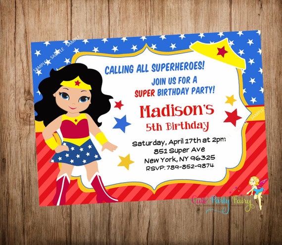 Wonder Woman Invitations 8